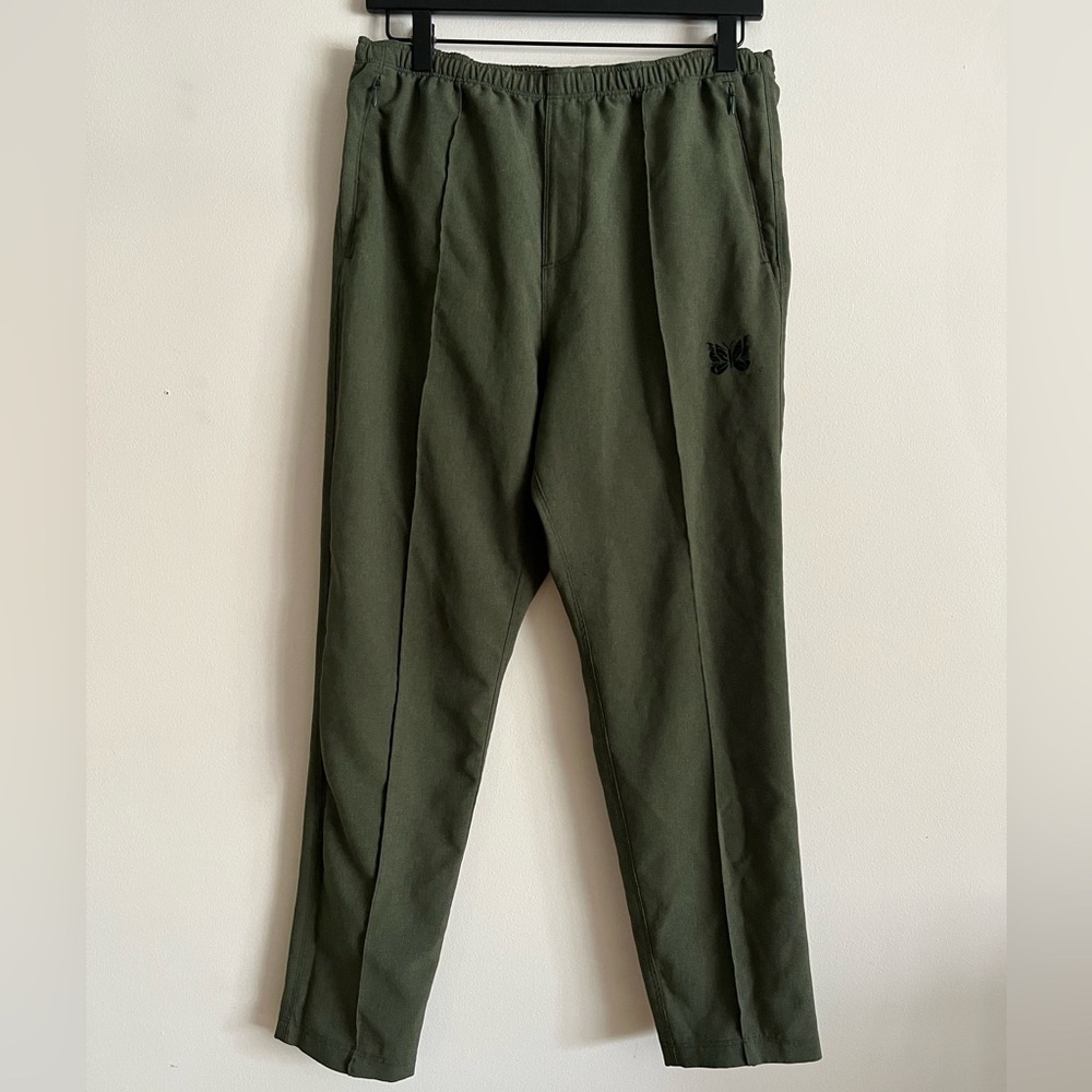 Needles Dark Green Sweatpants with Black Logo